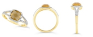 Macy's Citrine (1-1/3 ct. t.w.) and Created White Sapphire (1/4 ct. t.w.) Ring in 10k Yellow Gold